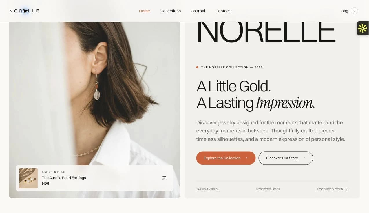 Norelle website preview